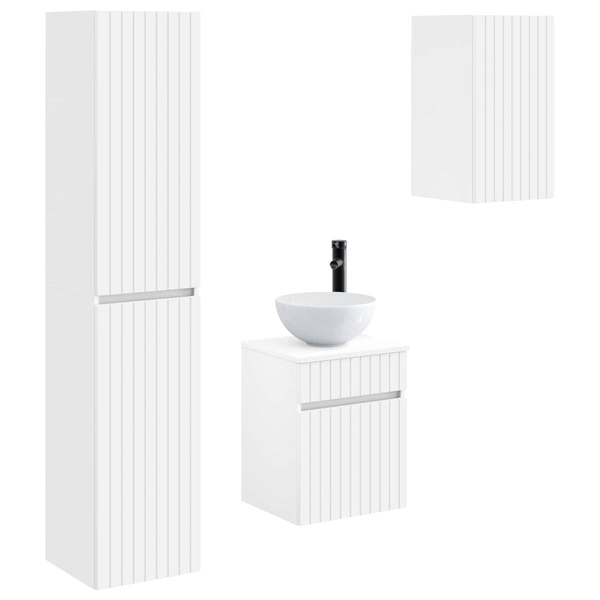 vidaXL Bathroom Furniture Set 3 pcs White 33 x 34.5 x 160 cm 2