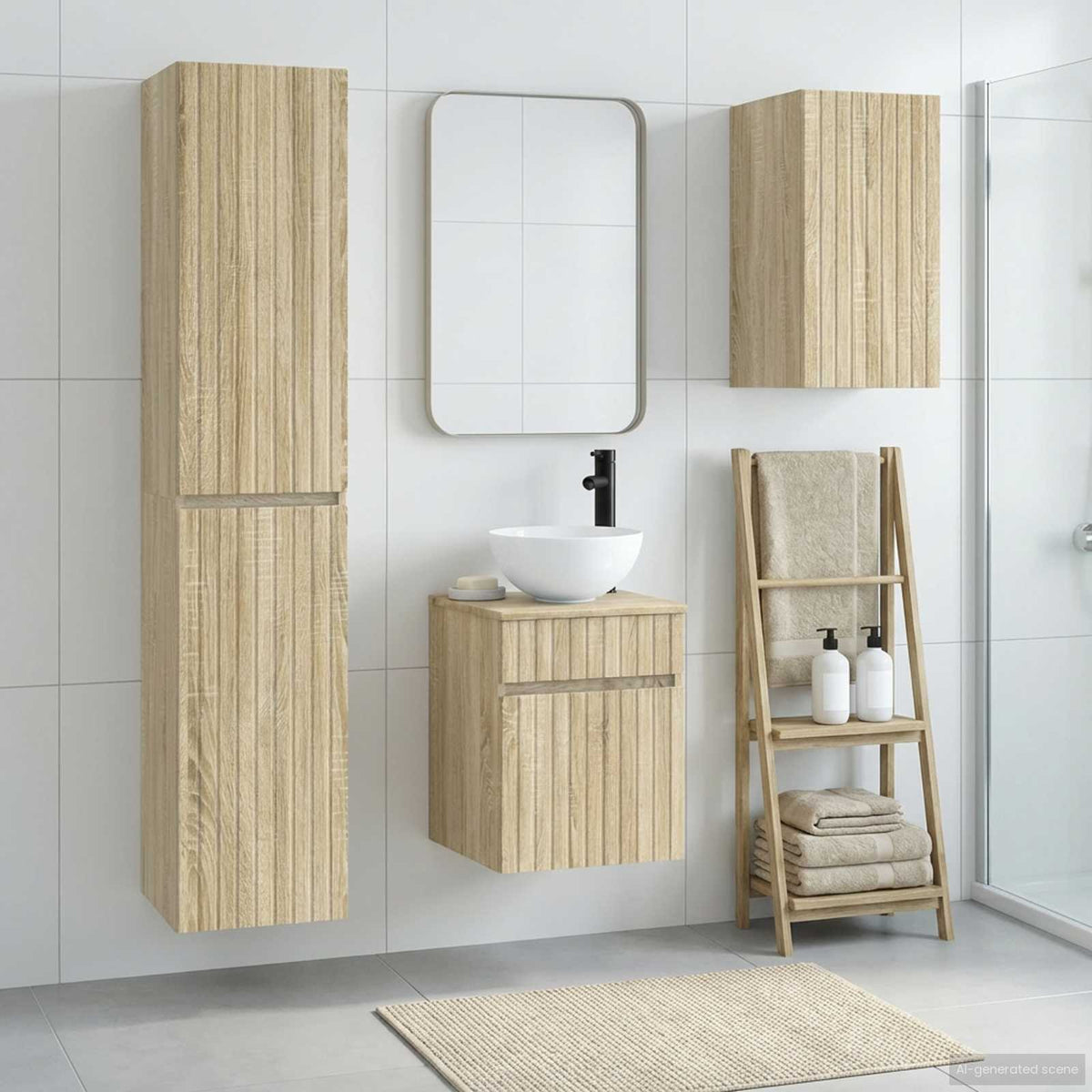 vidaXL Bathroom Furniture Set 3 pcs Sonoma Oak 33 x 34.5 x 160 cm 1