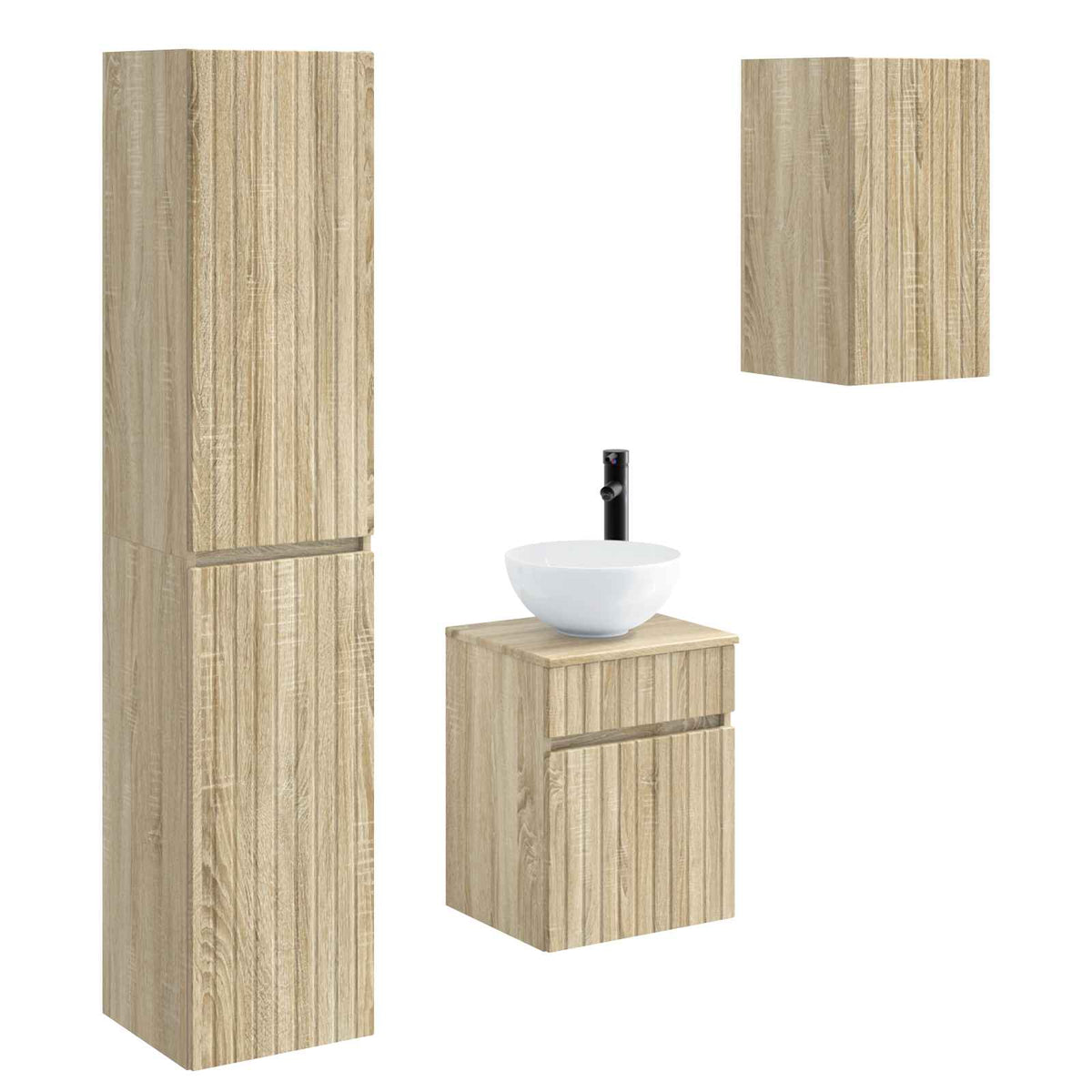 vidaXL Bathroom Furniture Set 3 pcs Sonoma Oak 33 x 34.5 x 160 cm 2
