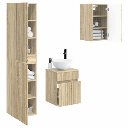 vidaXL Bathroom Furniture Set 3 pcs Sonoma Oak 33 x 34.5 x 160 cm 3