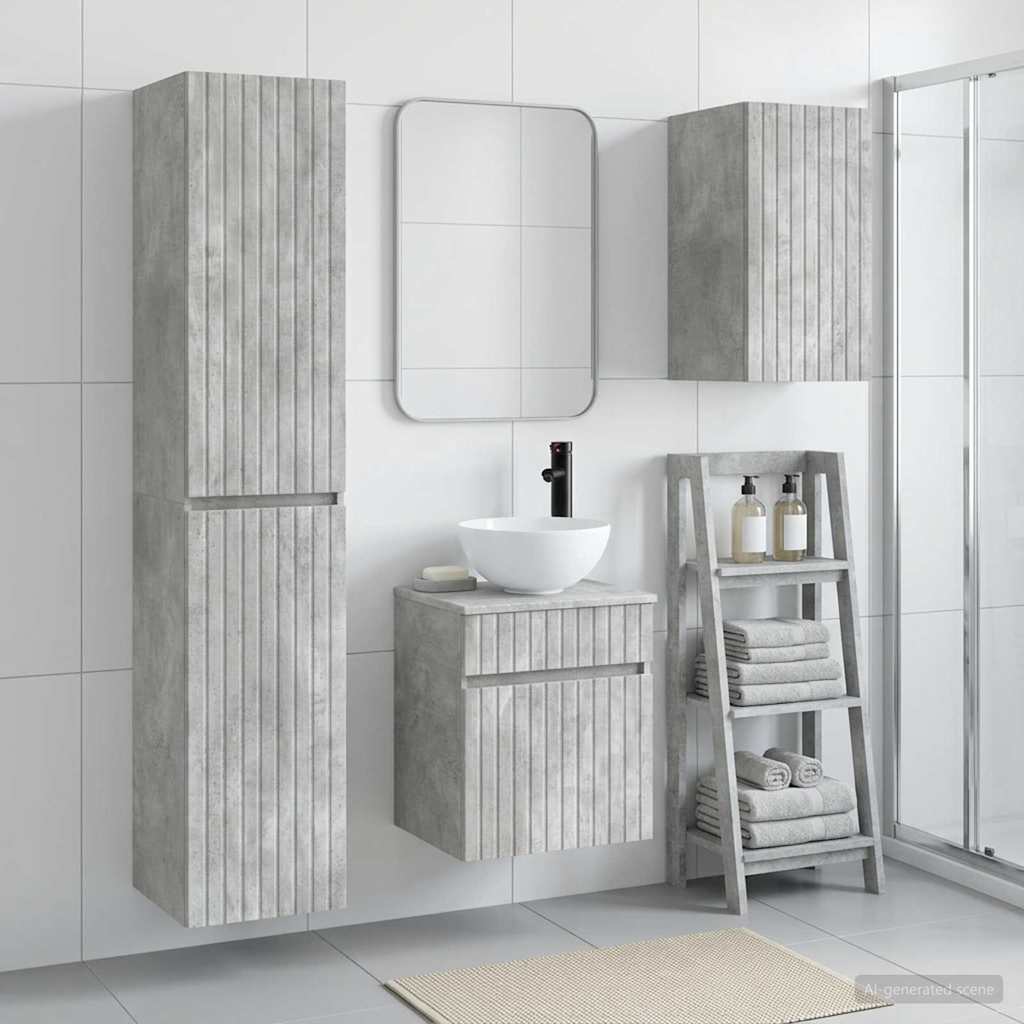 vidaXL Bathroom Furniture Set 3 pcs Concrete Grey 33 x 34.5 x 160 cm 1