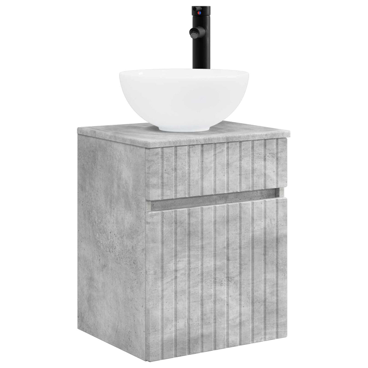 vidaXL Bathroom Furniture Set 3 pcs Concrete Grey 33 x 34.5 x 160 cm 5