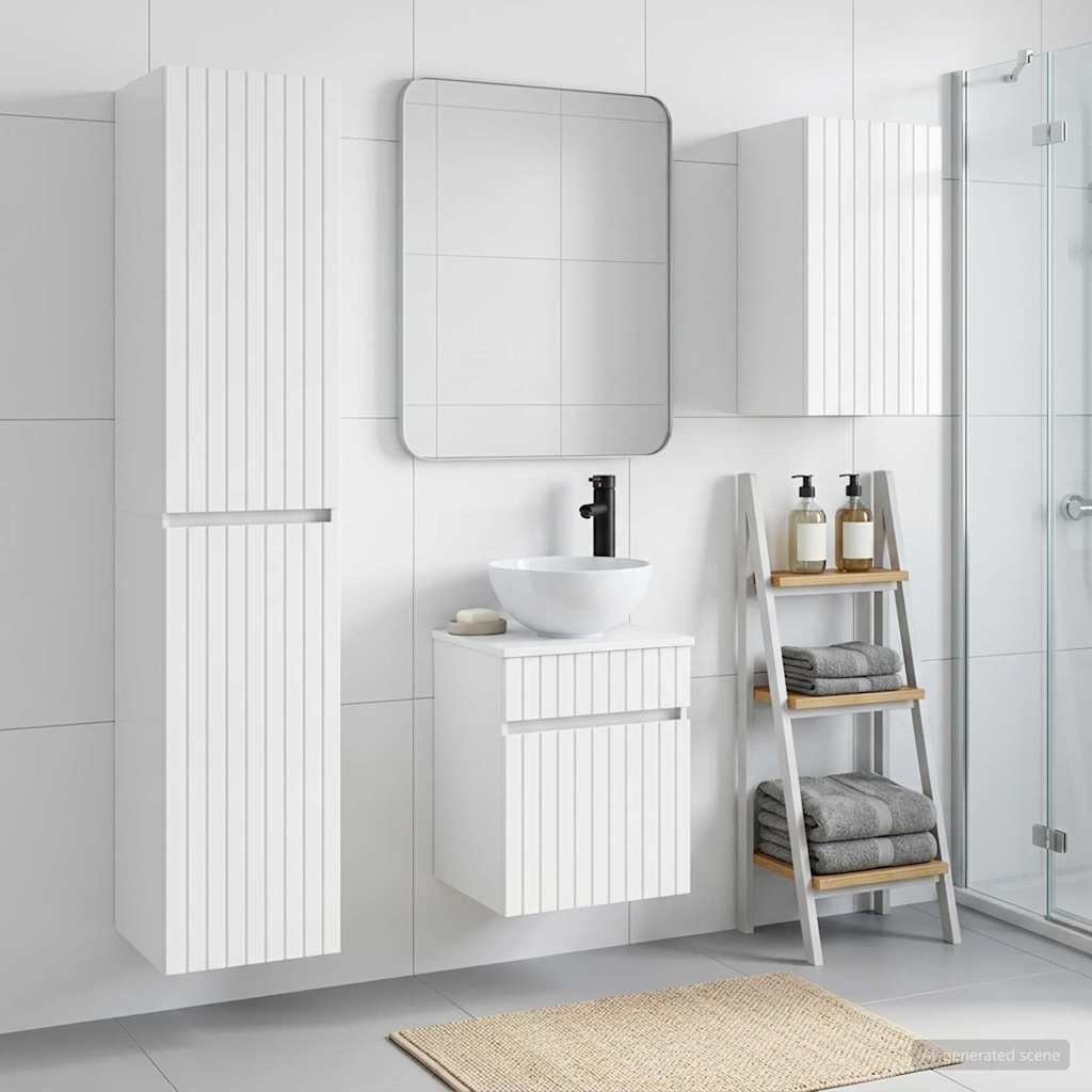 vidaXL Bathroom Furniture Set 3 pcs High Gloss White 1