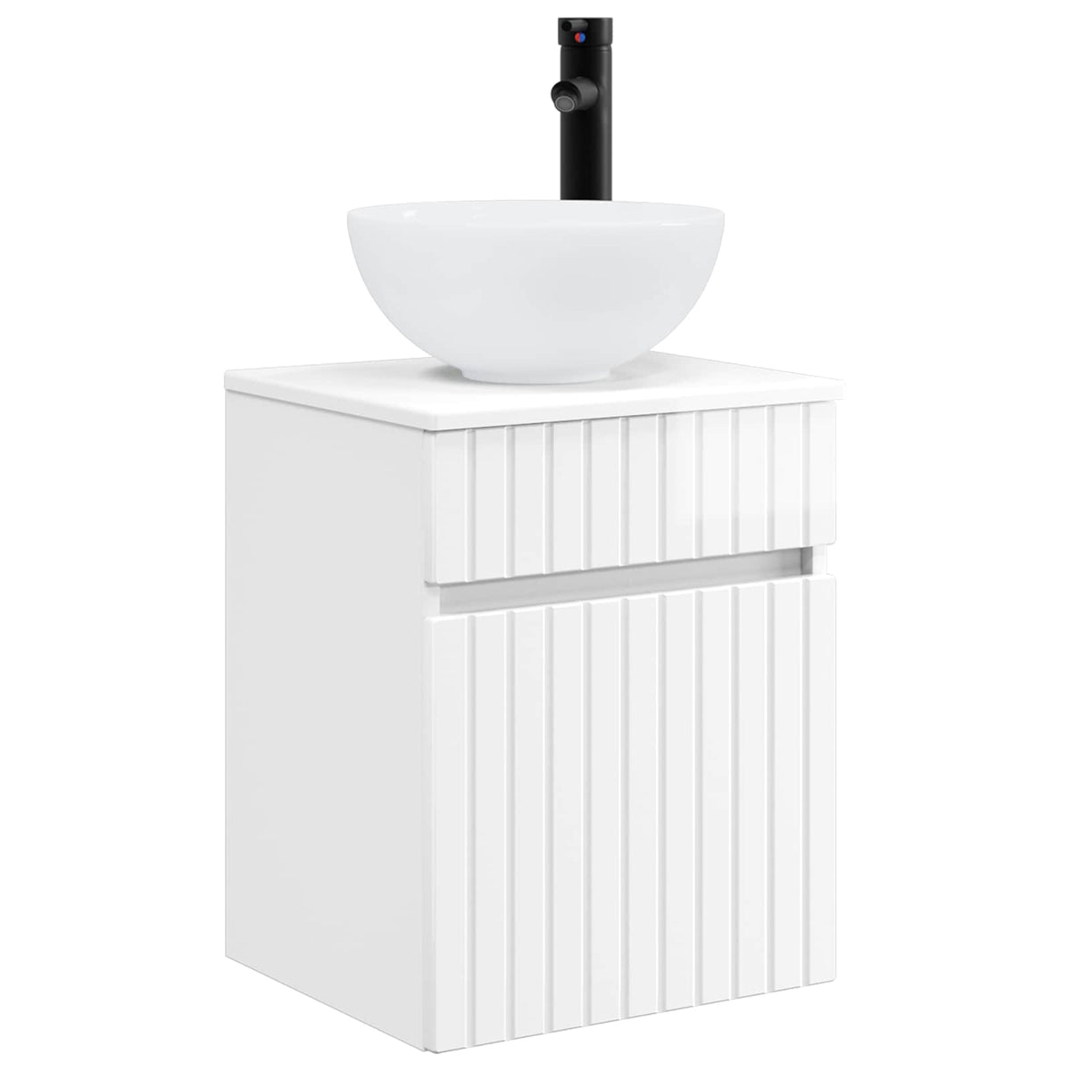 vidaXL Bathroom Furniture Set 3 pcs High Gloss White 5