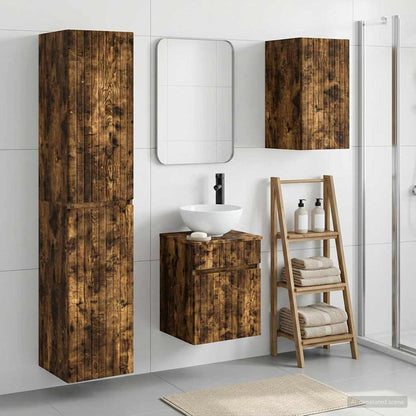 vidaXL Bathroom Furniture Set 3 pcs Smoked Oak 33 x 34.5 x 160 cm 1