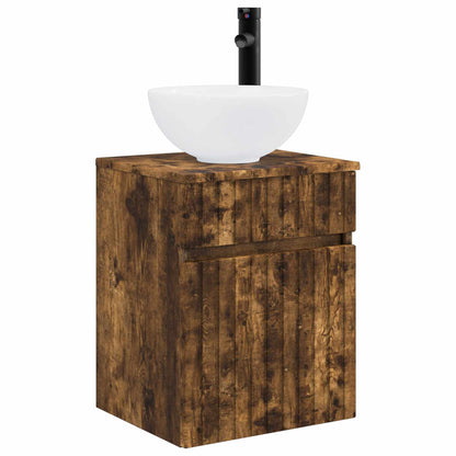 vidaXL Bathroom Furniture Set 3 pcs Smoked Oak 33 x 34.5 x 160 cm 5