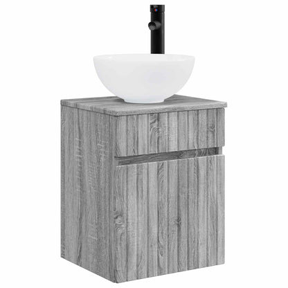 vidaXL Bathroom Furniture Set 3 pcs Grey Sonoma 33 x 34.5 x 160 cm 5