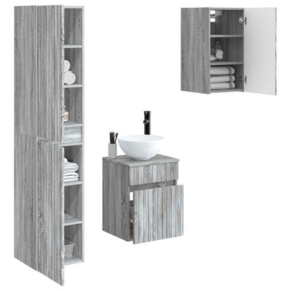vidaXL Bathroom Furniture Set 3 pcs Grey Sonoma 33 x 34.5 x 160 cm 3