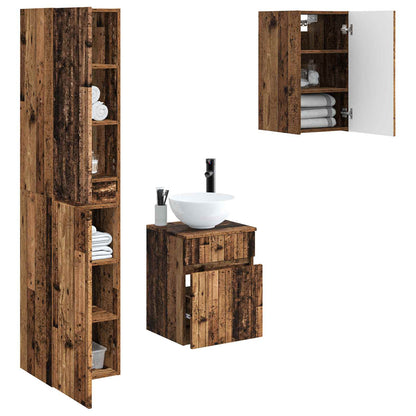 vidaXL Bathroom Furniture Set 3 pcs Old Wood 33 x 34.5 x 160 cm 3