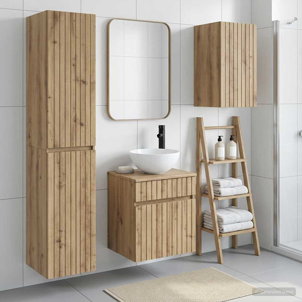 vidaXL Bathroom Furniture Set 3 pcs Artisan Oak 33 x 34.5 x 160 cm 1