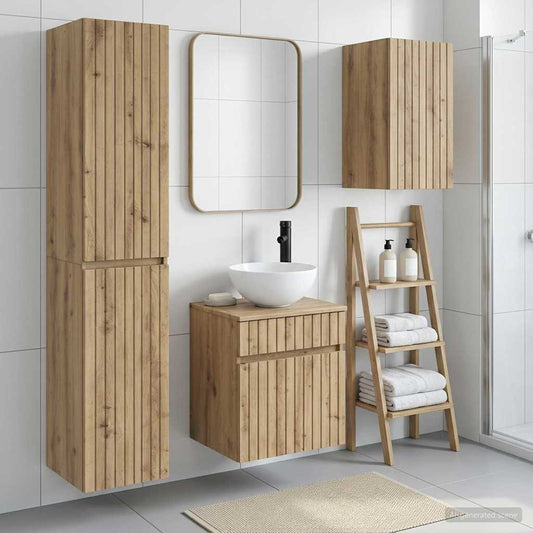 Bathroom Cabinet Set 3 pcs 33 x 34.5 x 160 cm Artisan oak