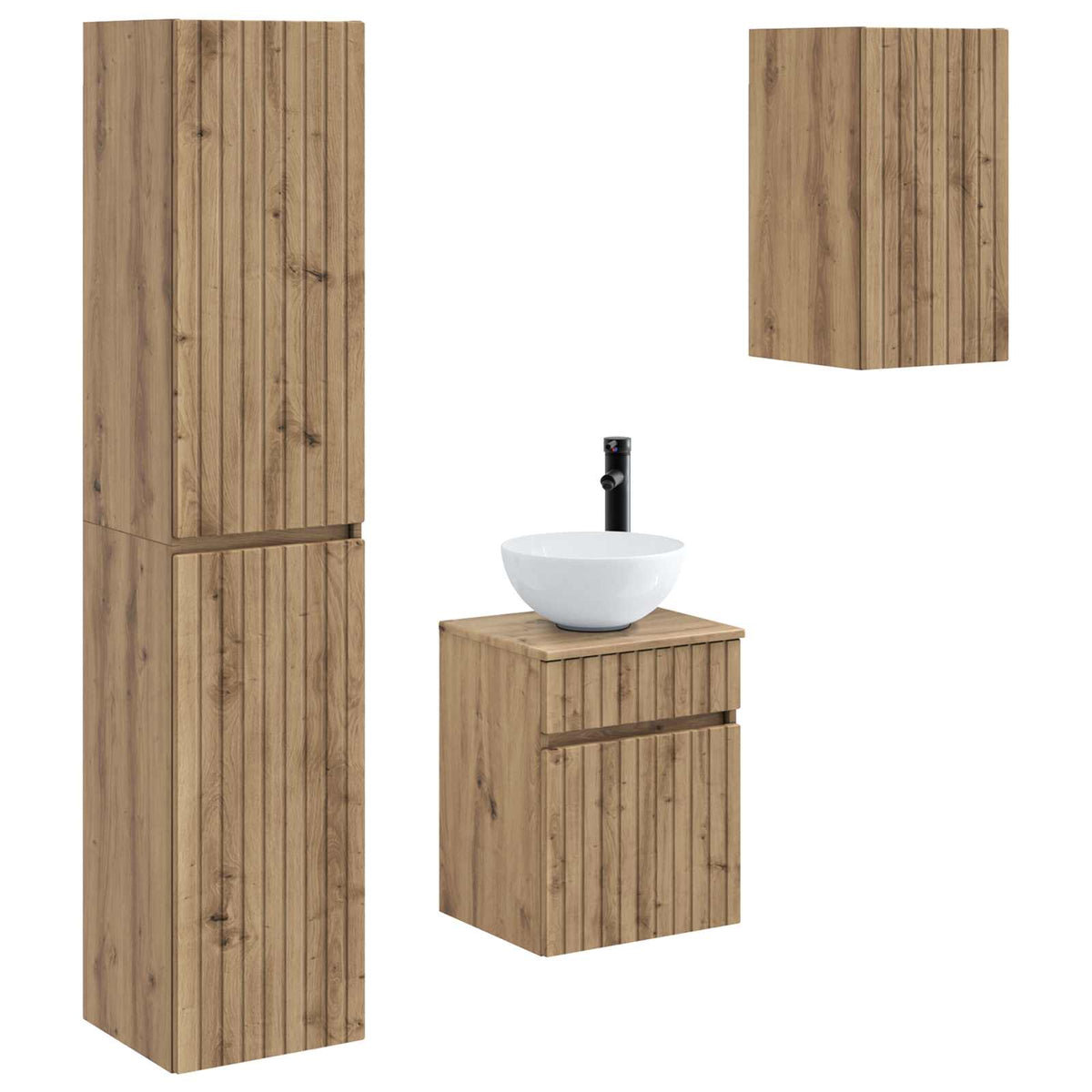 vidaXL Bathroom Furniture Set 3 pcs Artisan Oak 33 x 34.5 x 160 cm 2