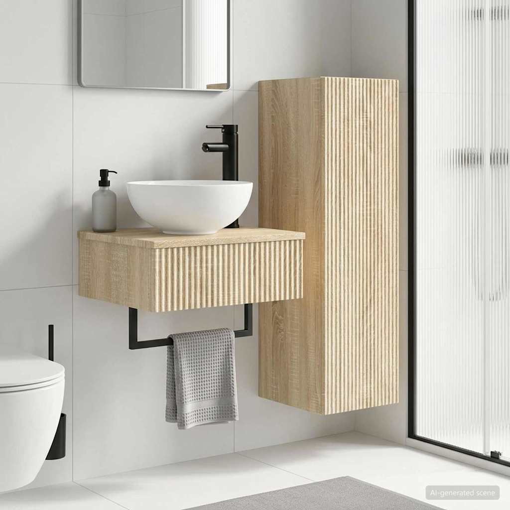Bathroom Cabinet Set 2 pcs 33 x 34.5 x 100 cm Sonoma oak