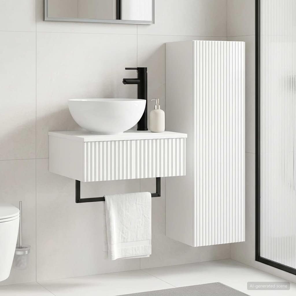 vidaXL Bathroom Furniture Set 2 pcs High Gloss White 1