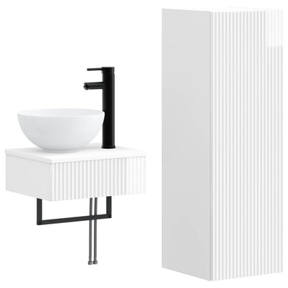 vidaXL Bathroom Furniture Set 2 pcs High Gloss White 2