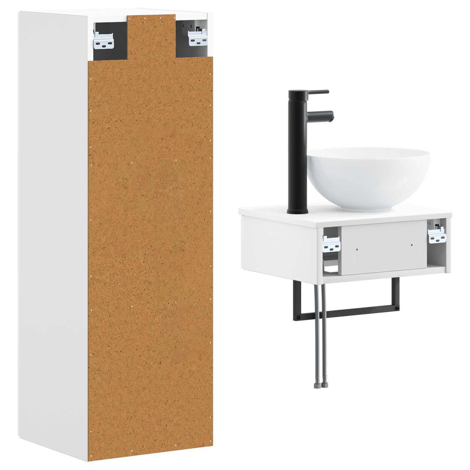 vidaXL Bathroom Furniture Set 2 pcs High Gloss White 5