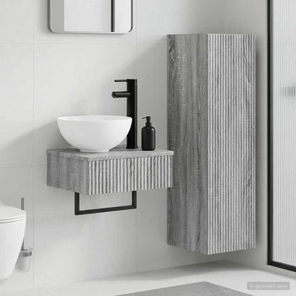 Bathroom Cabinet Set 2 pcs 33 x 34.5 x 100 cm Grey sonoma