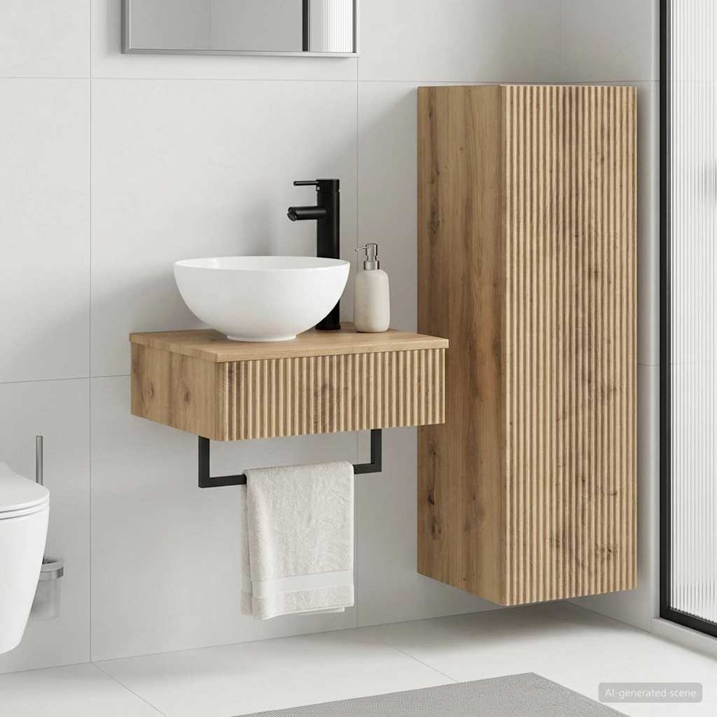 Bathroom Cabinet Set 2 pcs 33 x 34.5 x 100 cm Artisan oak
