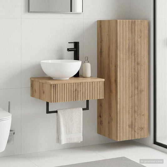 Bathroom Cabinet Set 2 pcs 33 x 34.5 x 100 cm Artisan oak