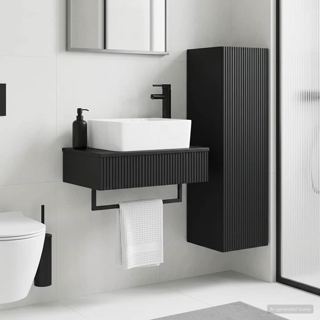 vidaXL Bathroom Furniture Set 2 pcs Black 33 x 34.5 x 100 cm 1