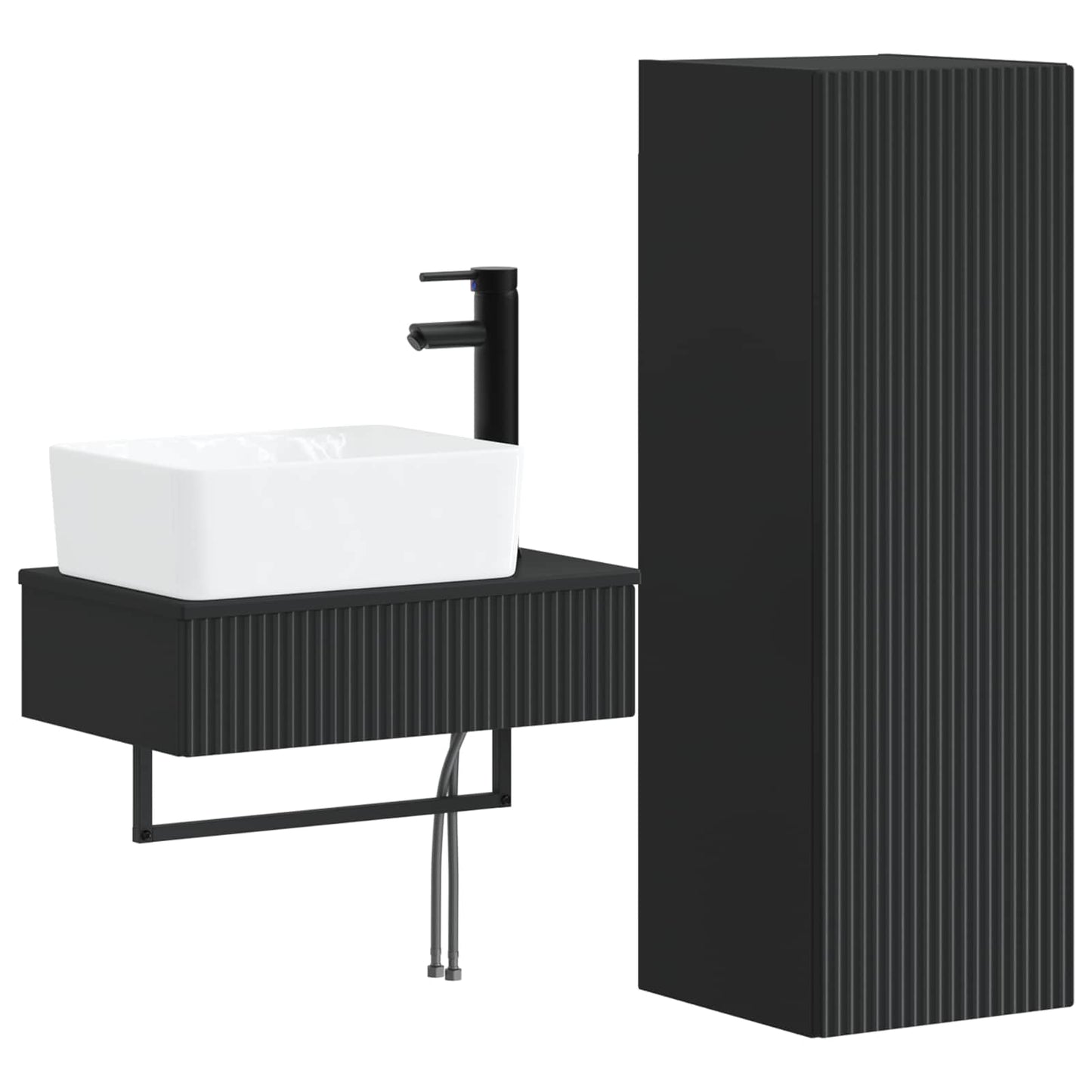 vidaXL Bathroom Furniture Set 2 pcs Black 33 x 34.5 x 100 cm 2