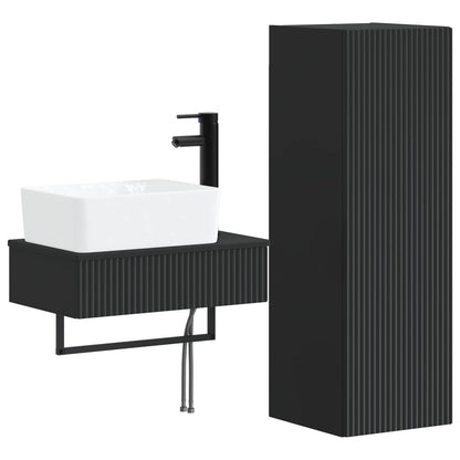 vidaXL Bathroom Furniture Set 2 pcs Black 33 x 34.5 x 100 cm 2