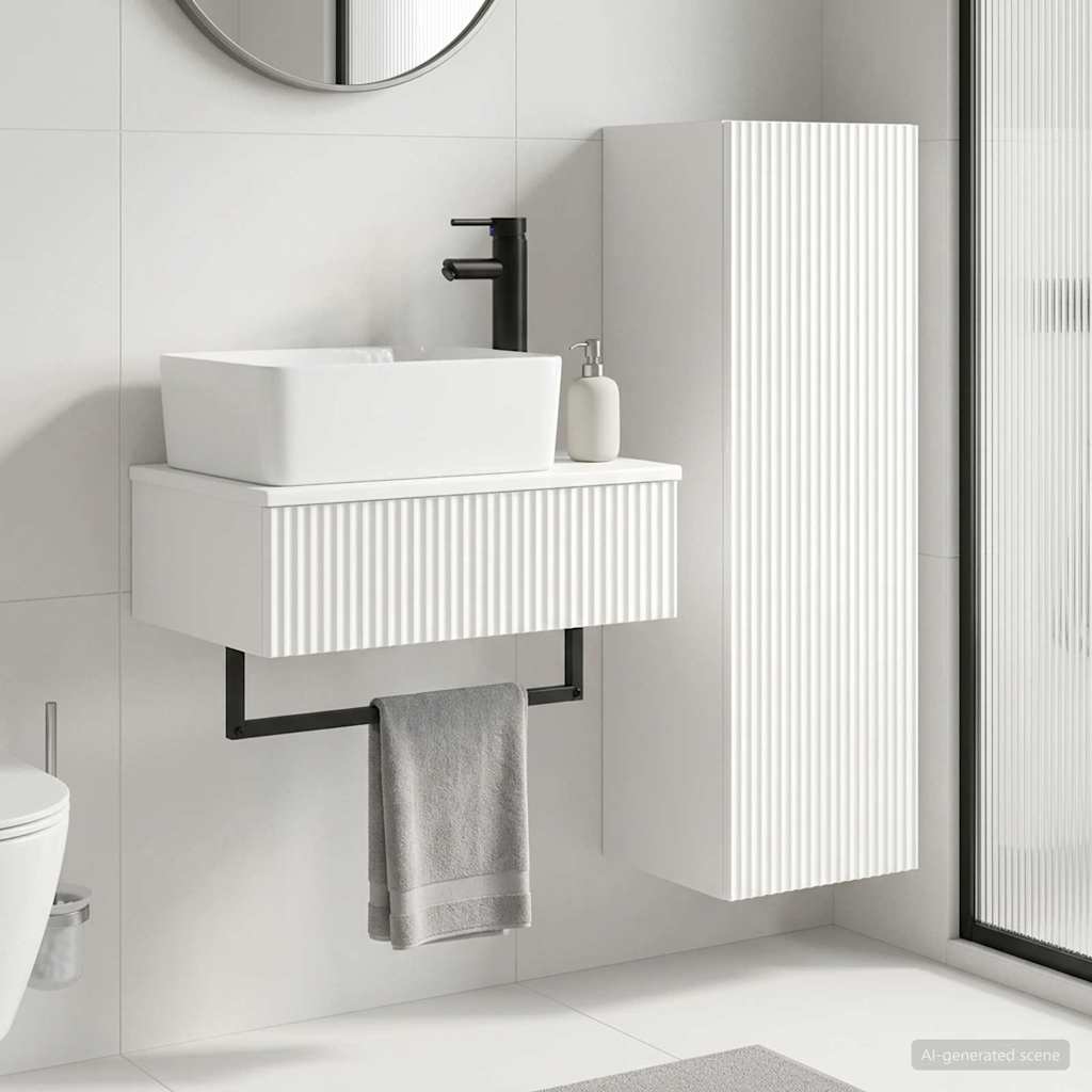 vidaXL Bathroom Furniture Set 2 pcs High Gloss White 1