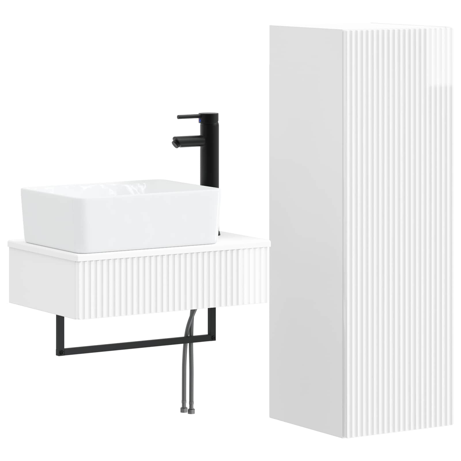 vidaXL Bathroom Furniture Set 2 pcs High Gloss White 2