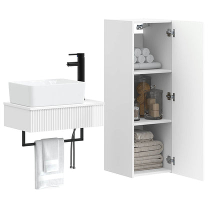 vidaXL Bathroom Furniture Set 2 pcs High Gloss White 3