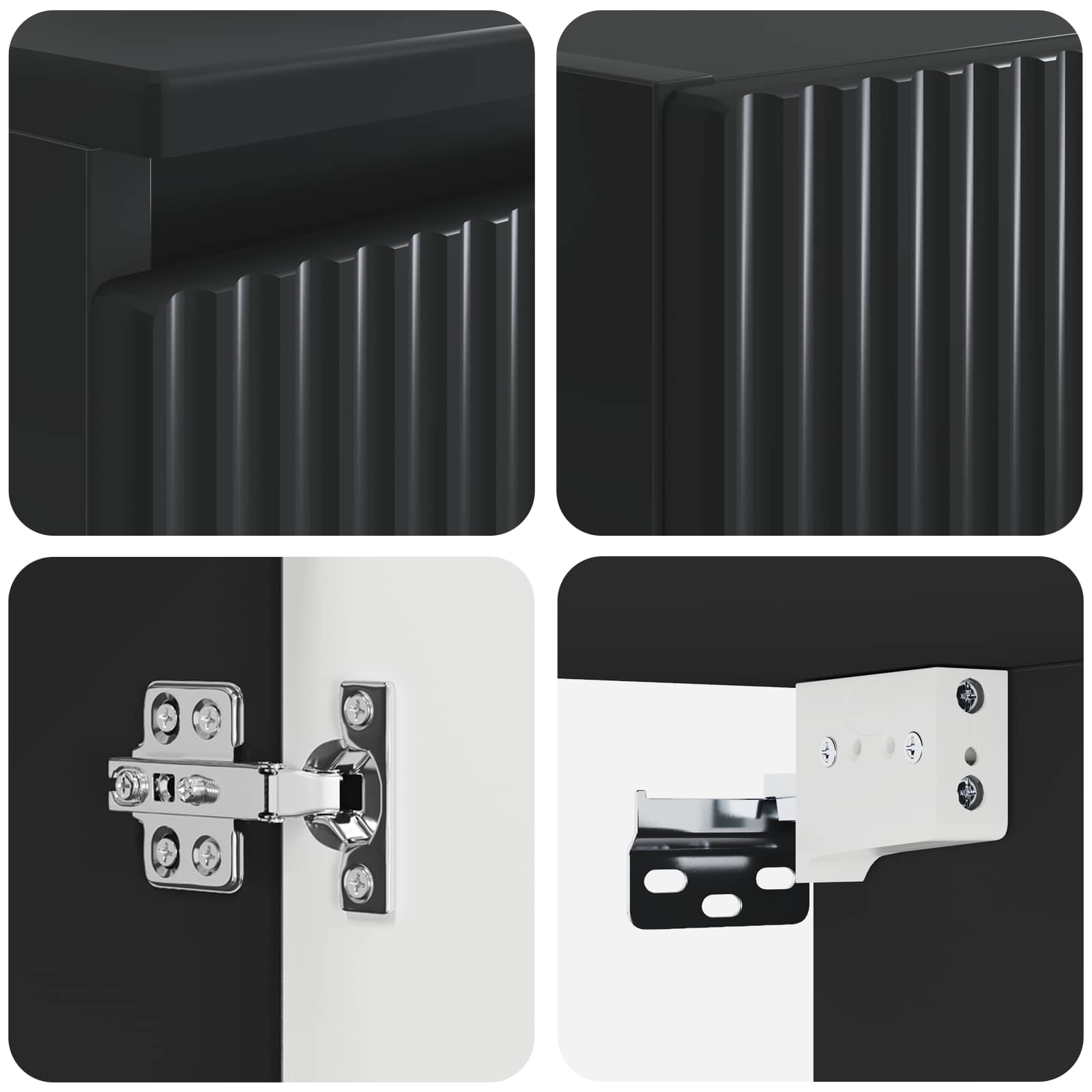 vidaXL Bathroom Furniture Set 2 pcs Black 33 x 34.5 x 100 cm 6