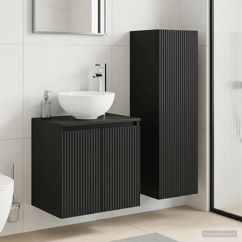 vidaXL Bathroom Furniture Set 2 pcs Black 33 x 34.5 x 100 cm 1