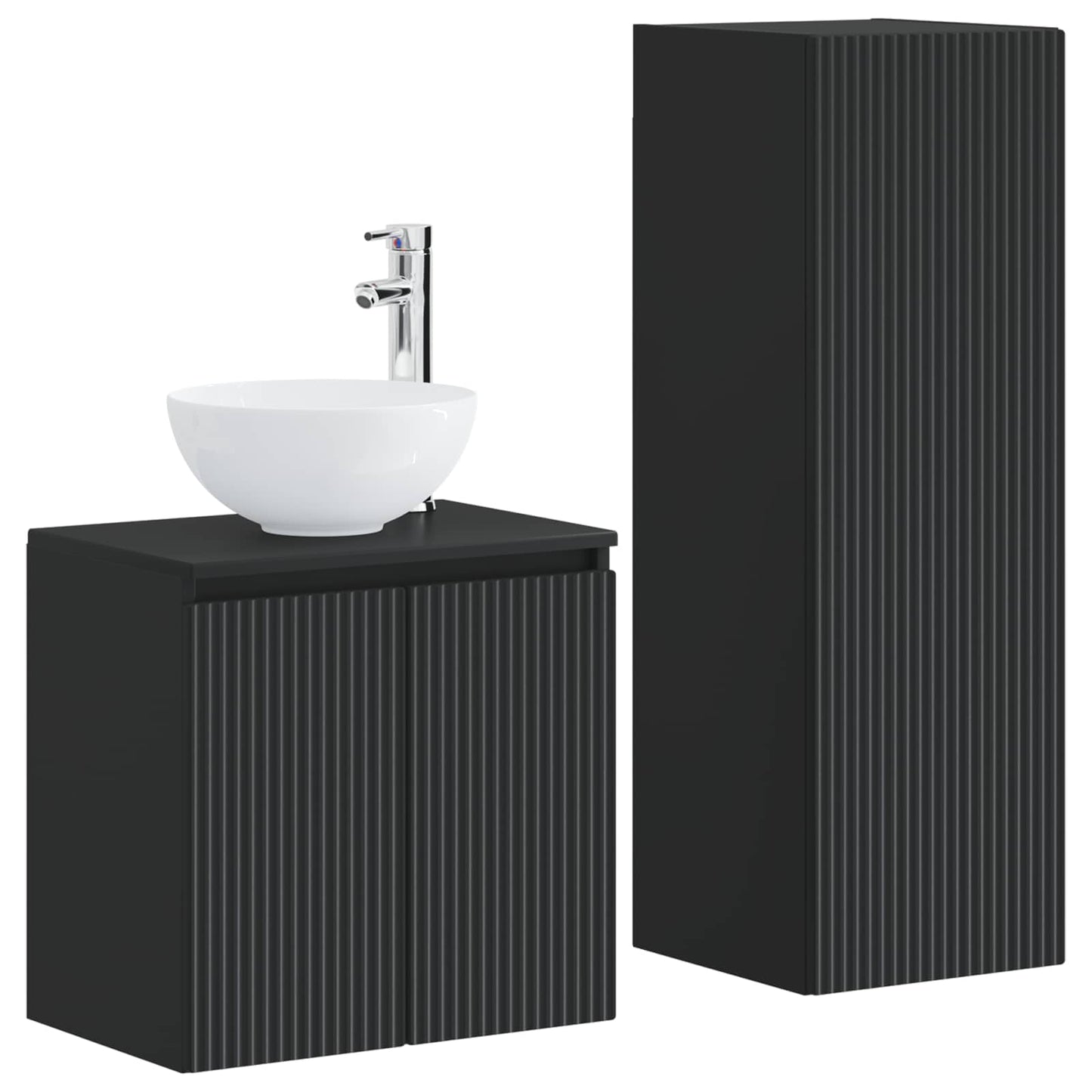 vidaXL Bathroom Furniture Set 2 pcs Black 33 x 34.5 x 100 cm 2