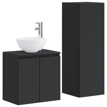 vidaXL Bathroom Furniture Set 2 pcs Black 33 x 34.5 x 100 cm 2