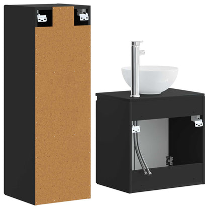 vidaXL Bathroom Furniture Set 2 pcs Black 33 x 34.5 x 100 cm 5