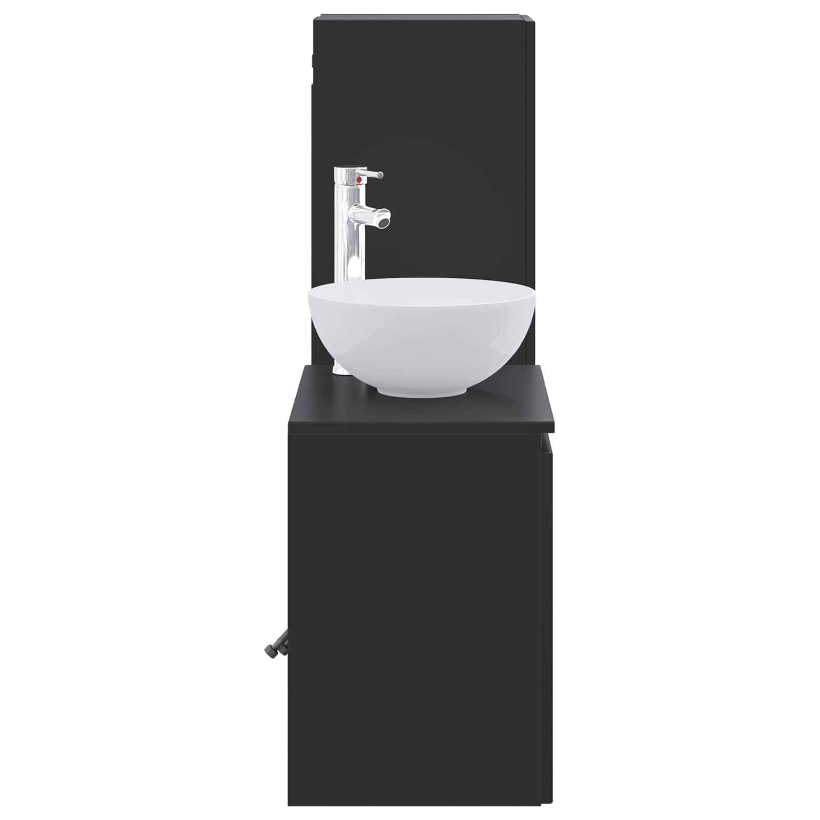 vidaXL Bathroom Furniture Set 2 pcs Black 33 x 34.5 x 100 cm 4