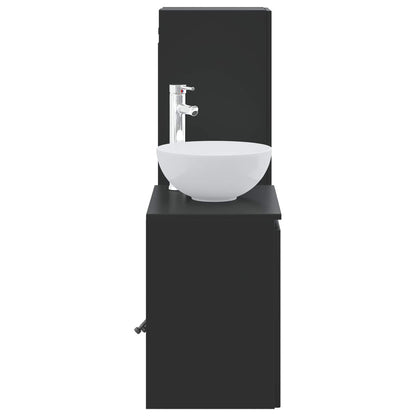 vidaXL Bathroom Furniture Set 2 pcs Black 33 x 34.5 x 100 cm 4
