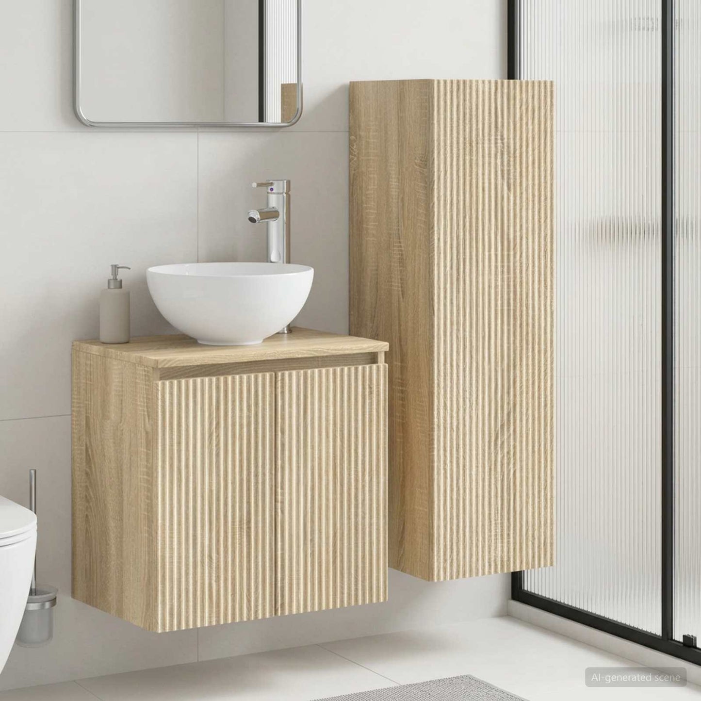 vidaXL Bathroom Furniture Set 2 pcs Sonoma Oak 33 x 34.5 x 100 cm 1