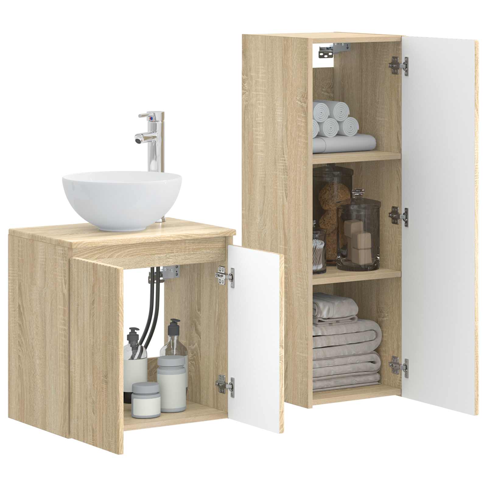 vidaXL Bathroom Furniture Set 2 pcs Sonoma Oak 33 x 34.5 x 100 cm 3