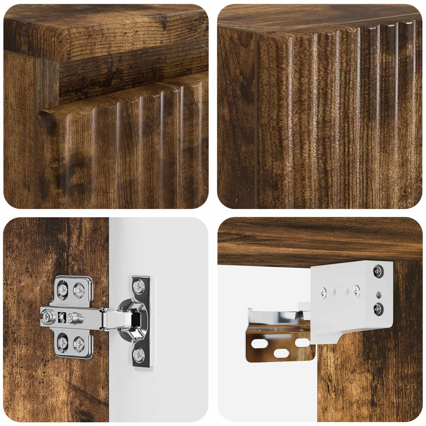 vidaXL Bathroom Furniture Set 2 pcs Smoked Oak 33 x 34.5 x 100 cm 6