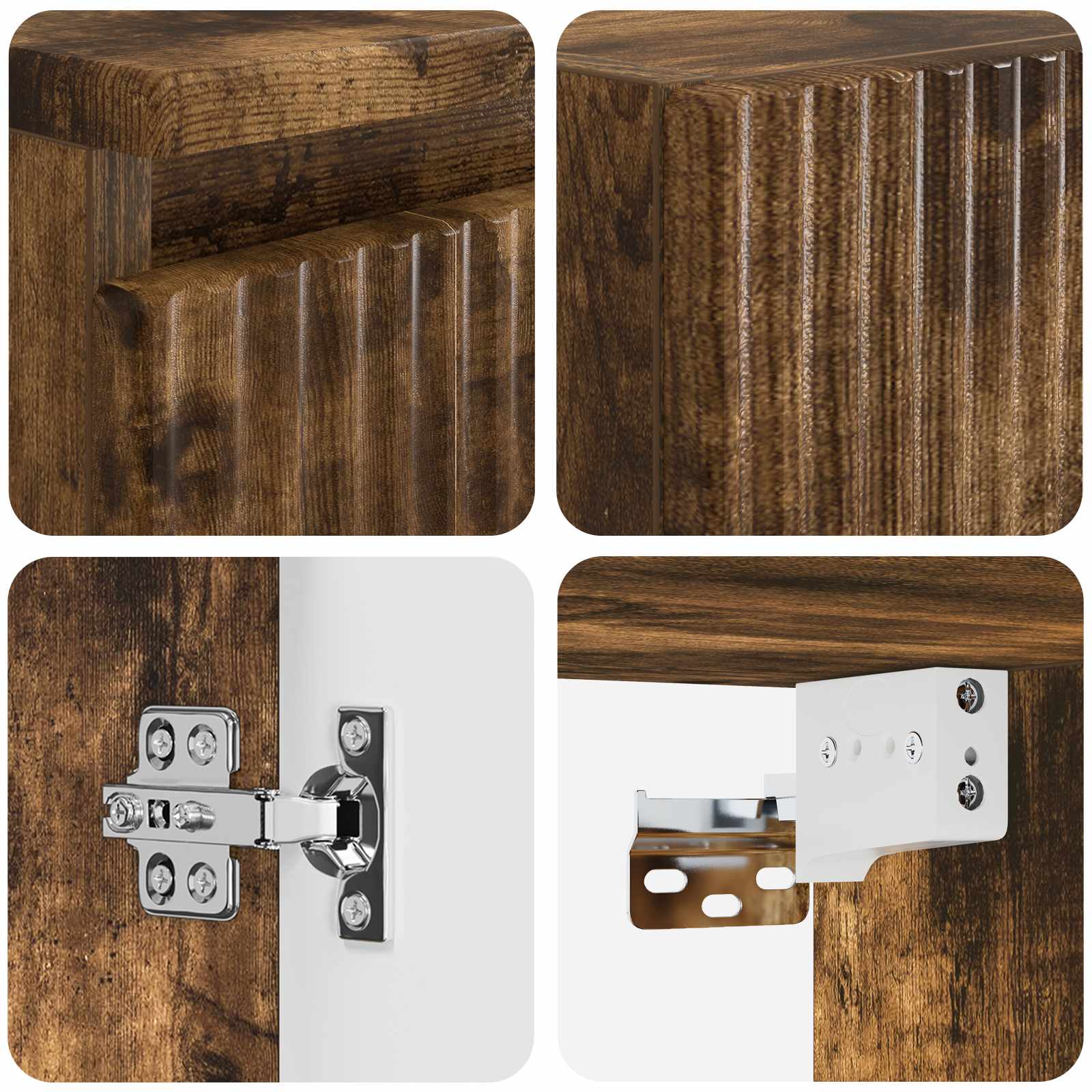 vidaXL Bathroom Furniture Set 2 pcs Smoked Oak 33 x 34.5 x 100 cm 6