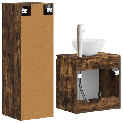 vidaXL Bathroom Furniture Set 2 pcs Smoked Oak 33 x 34.5 x 100 cm 5