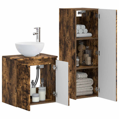 vidaXL Bathroom Furniture Set 2 pcs Smoked Oak 33 x 34.5 x 100 cm 3