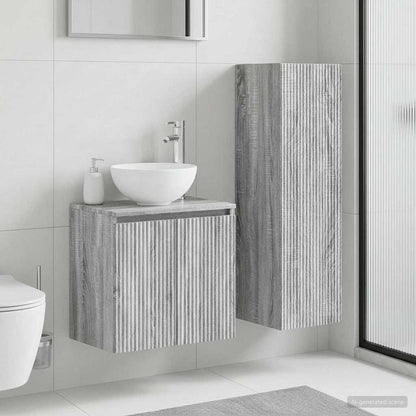 vidaXL Bathroom Furniture Set 2 pcs Grey Sonoma 33 x 34.5 x 100 cm 1