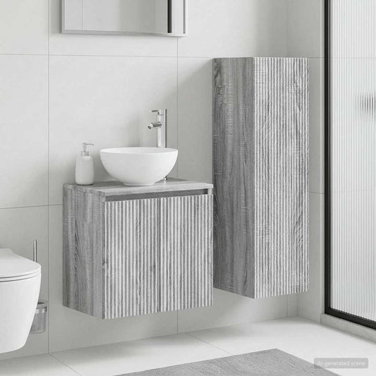 vidaXL Bathroom Furniture Set 2 pcs Grey Sonoma 33 x 34.5 x 100 cm 1