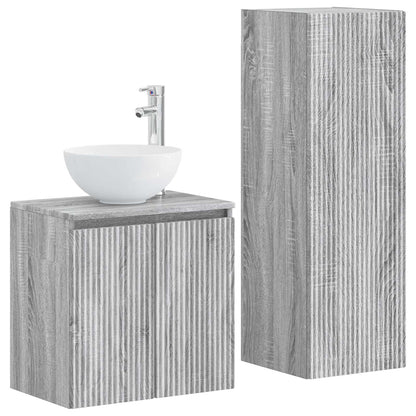 vidaXL Bathroom Furniture Set 2 pcs Grey Sonoma 33 x 34.5 x 100 cm 2