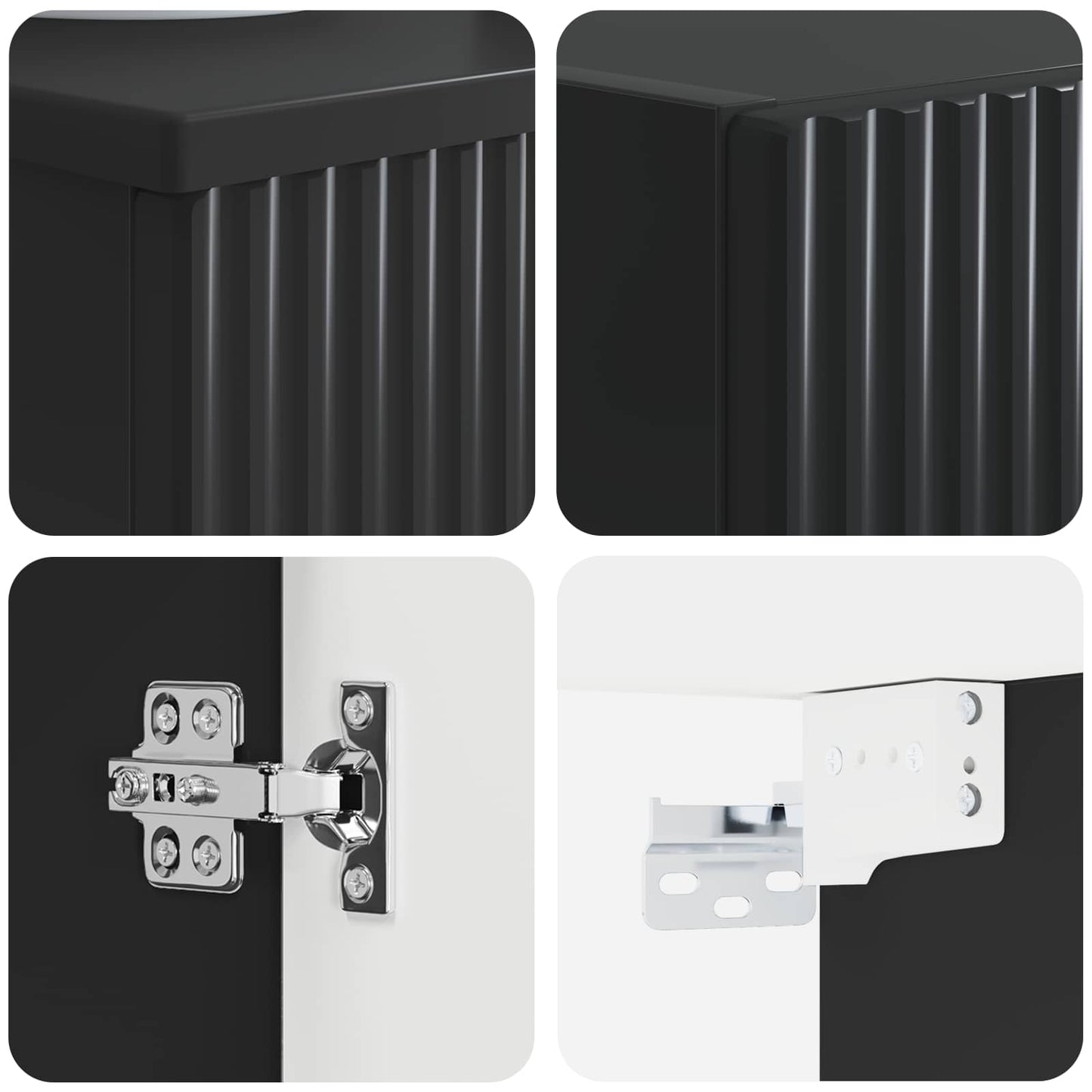 vidaXL Bathroom Furniture Set 2 pcs Black 33 x 34.5 x 100 cm 6