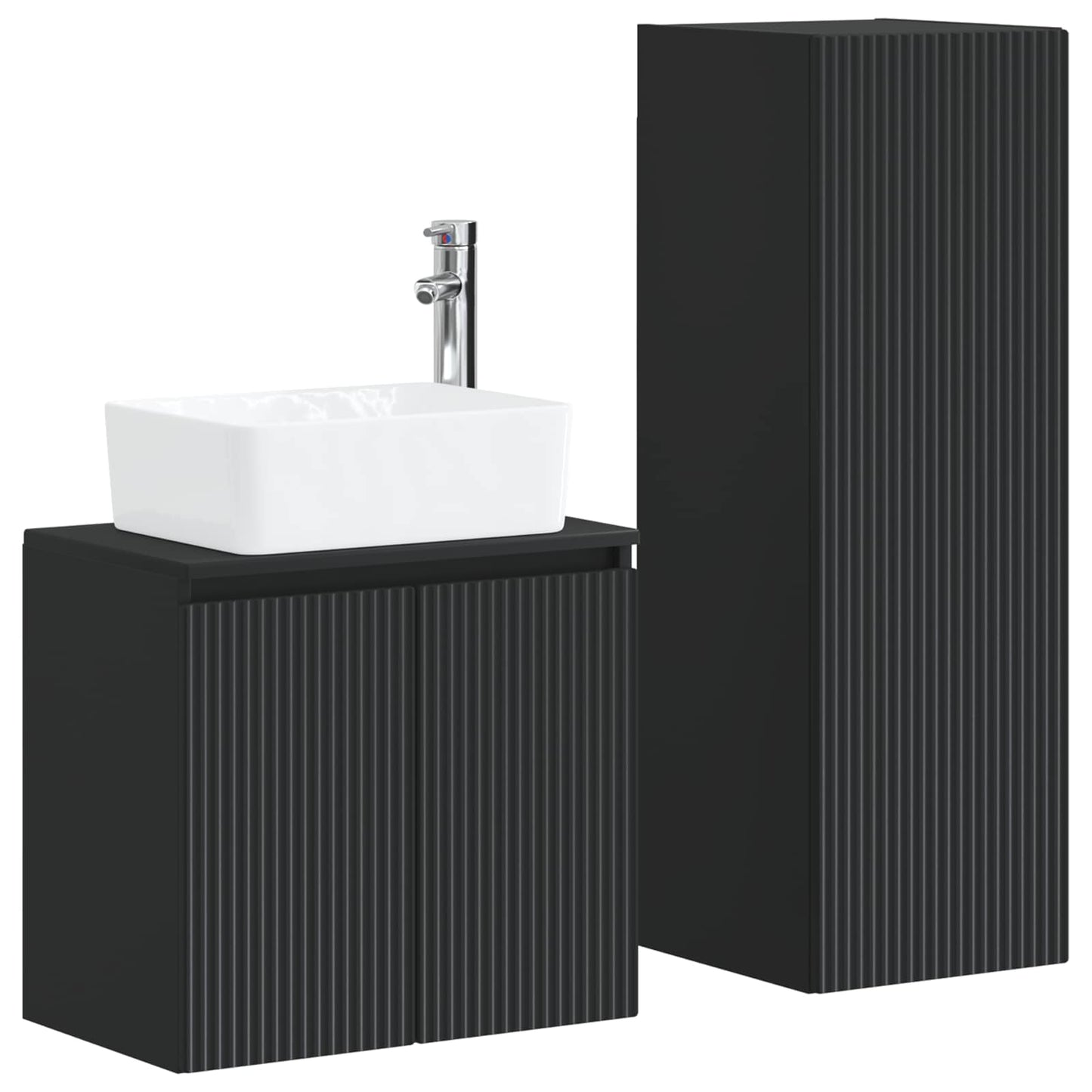 vidaXL Bathroom Furniture Set 2 pcs Black 33 x 34.5 x 100 cm 2