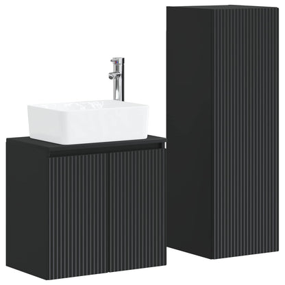 vidaXL Bathroom Furniture Set 2 pcs Black 33 x 34.5 x 100 cm 2