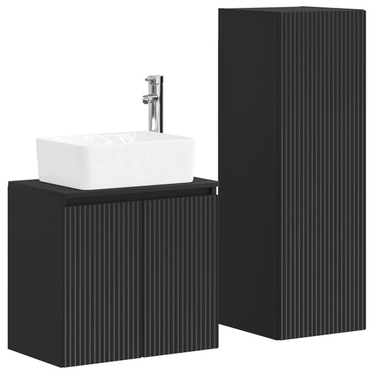 vidaXL Bathroom Furniture Set 2 pcs Black 33 x 34.5 x 100 cm 2
