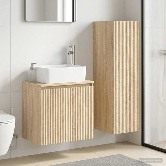 vidaXL Bathroom Furniture Set 2 pcs Sonoma Oak 33 x 34.5 x 100 cm 1